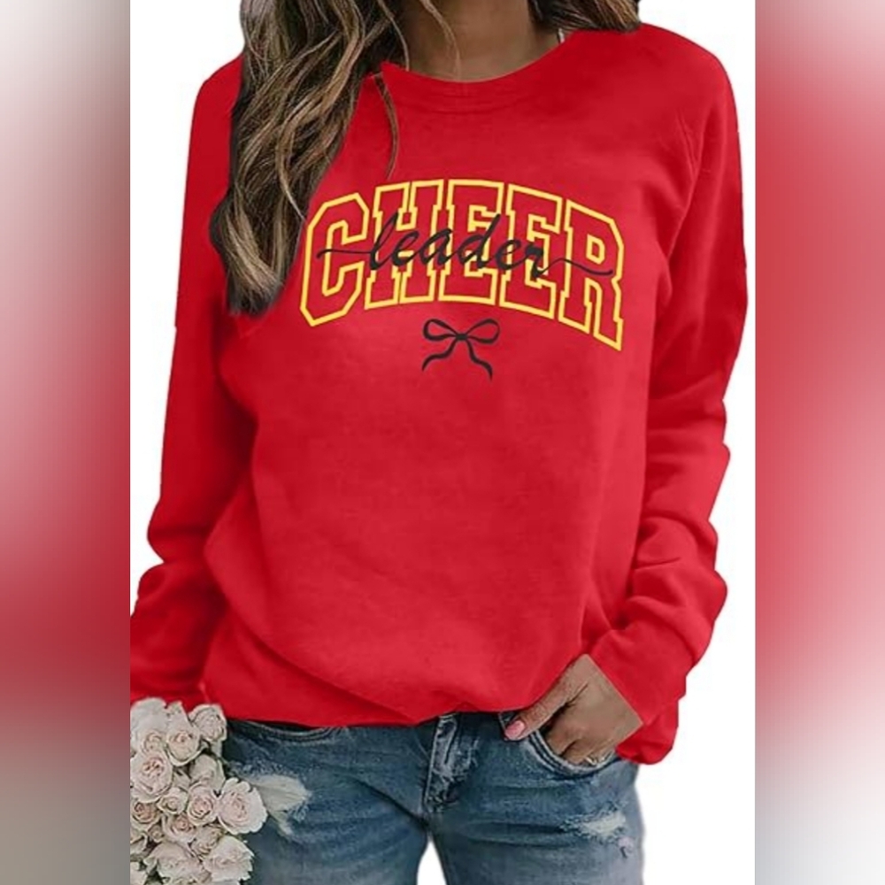 Red Cheer Graphic Sweatshirt